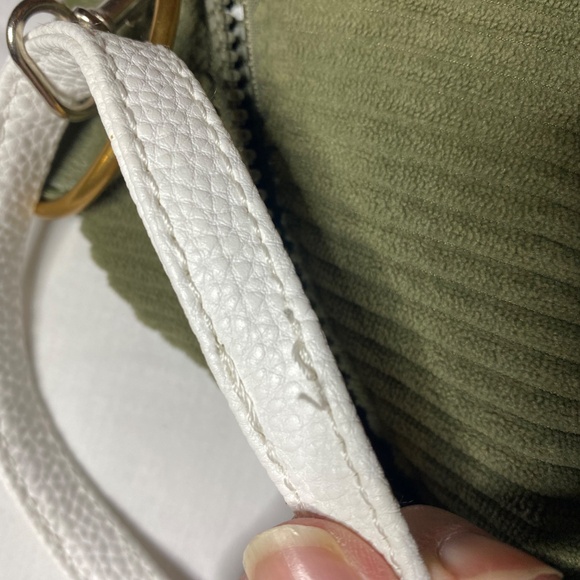 HAUTE HIPPIE Olive Green Corduroy Sling Backpack Crossbody Bag Utilitarian Boho - Picture 15 of 15